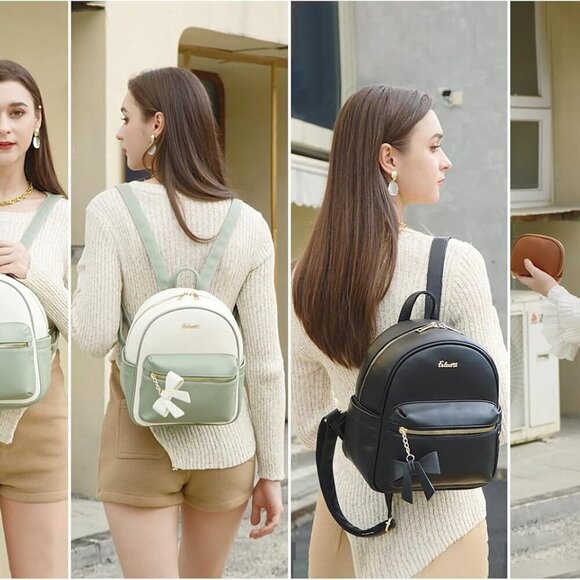 Women’s Leather Backpack Small Crossbody Cute Travel Daypack with Wallet main image 7